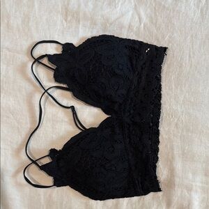 Cherish Black Lace Trim Wireless Bra. Size S.